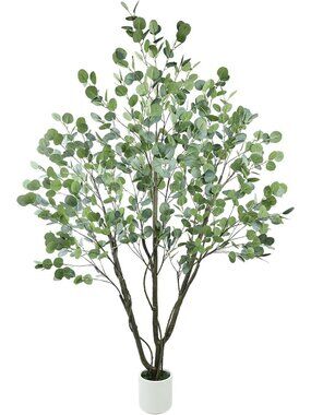 6FT Large Faux Eucalyptus Tree - Lush Indoor/Outdoor Decor, Realistic Greenery